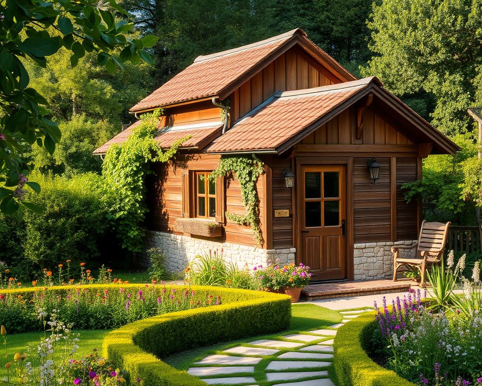 Naturfarben Gartenhaus Außenbereich