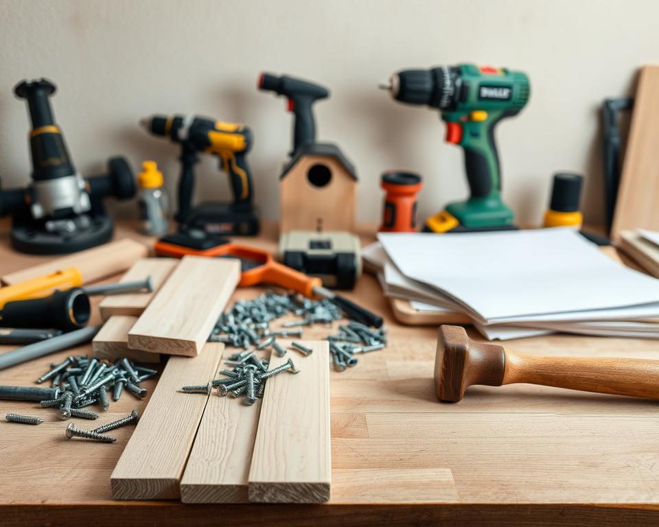 Nistkasten Materialien und Werkzeuge