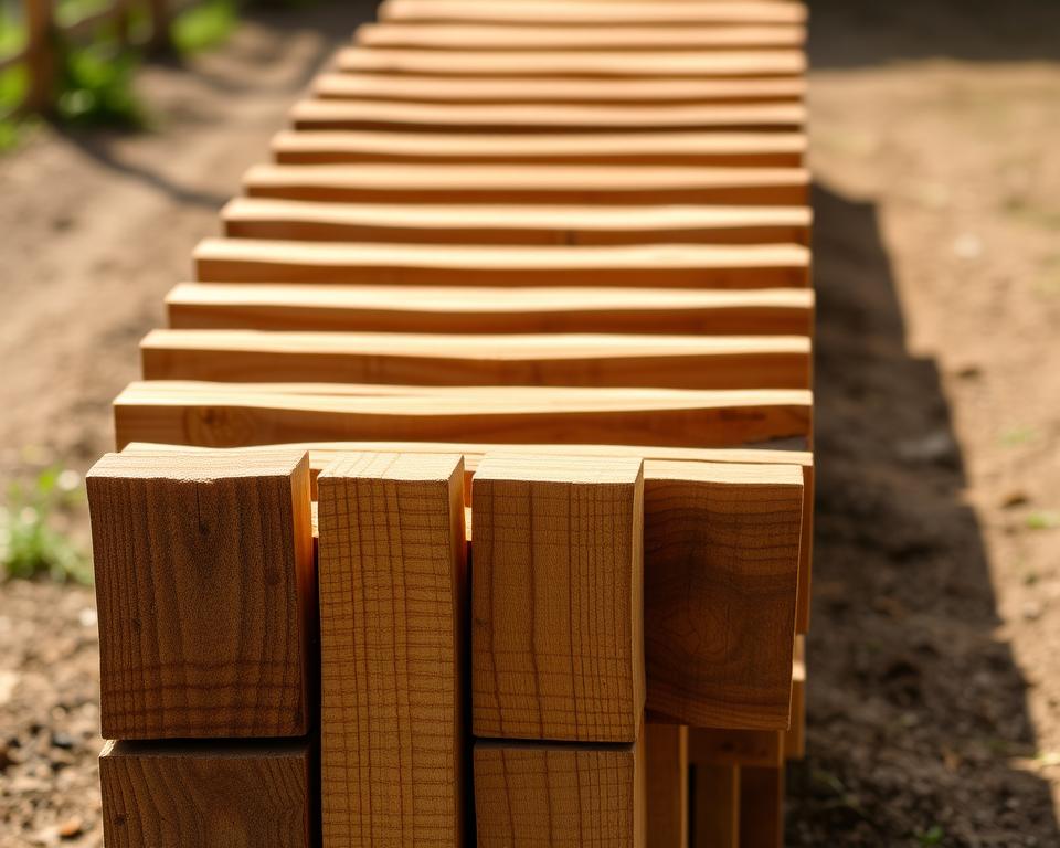 Palisaden Hochbeet erste Reihe