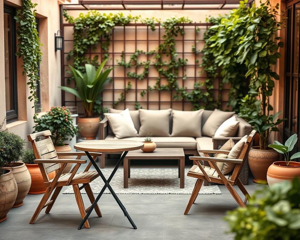 Platzsparende Terrassenmöbel für kleine Räume