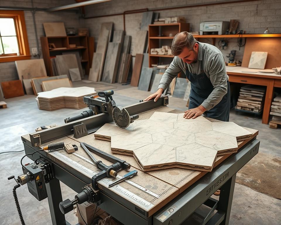 Polygonalplatten schneiden Technik