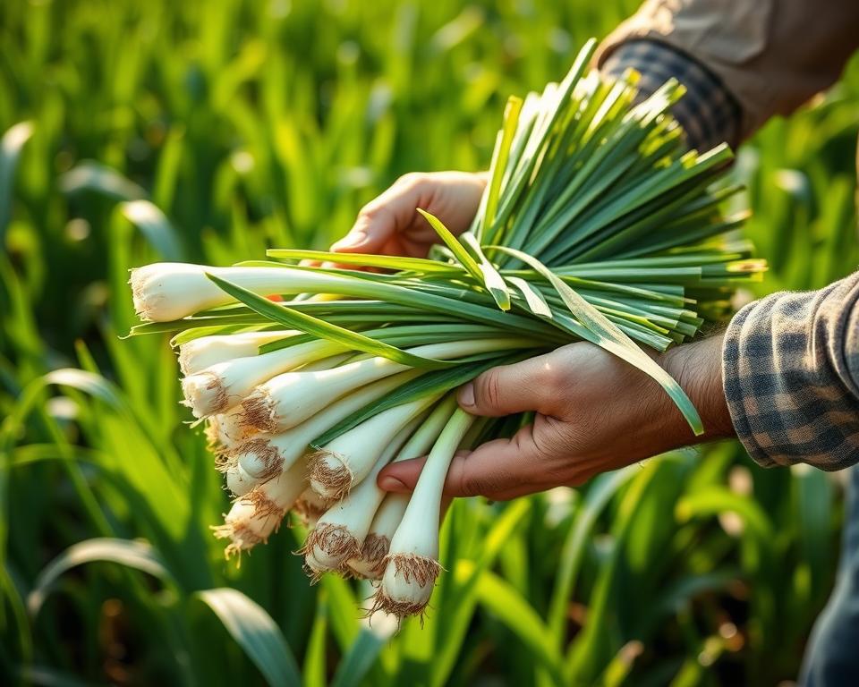 Porree Ernteprobleme erkennen