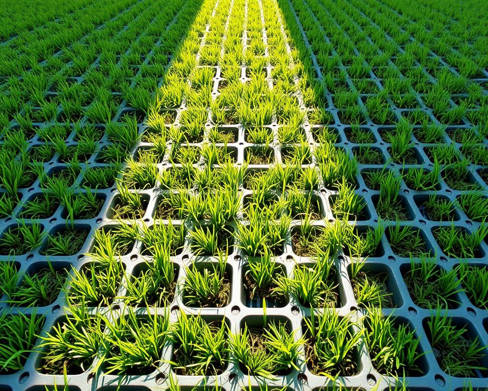 Rasengitter erste Reihe verlegen