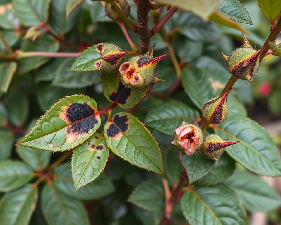 Schwarzfleckenkrankheit bei Rosen