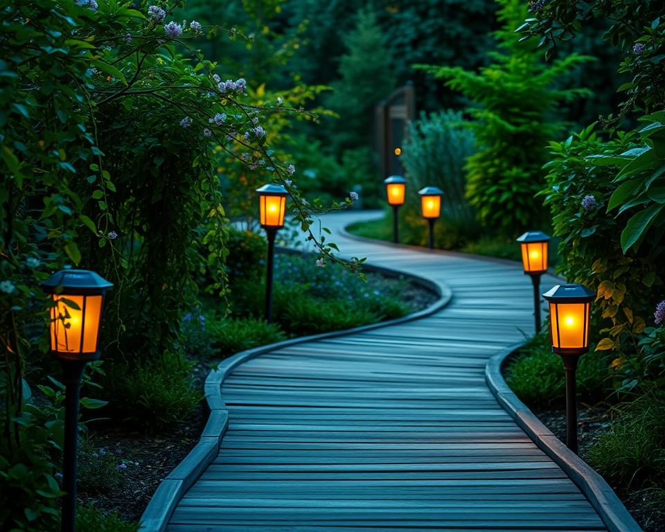 Solarleuchten für Holzwege