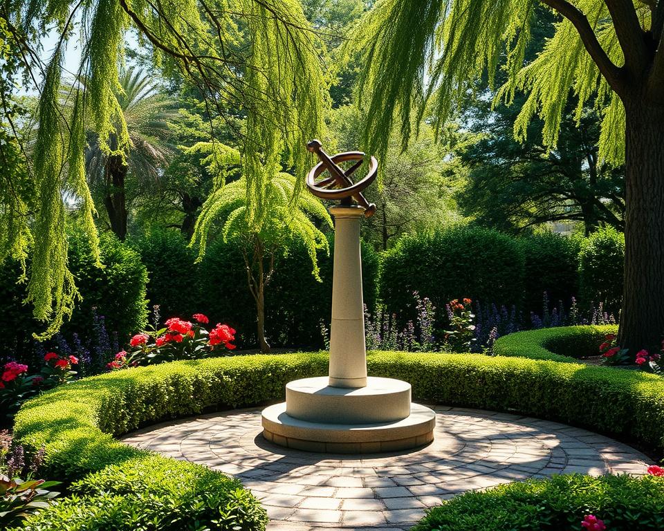 Sonnenuhr im Garten Landschaftsdesign