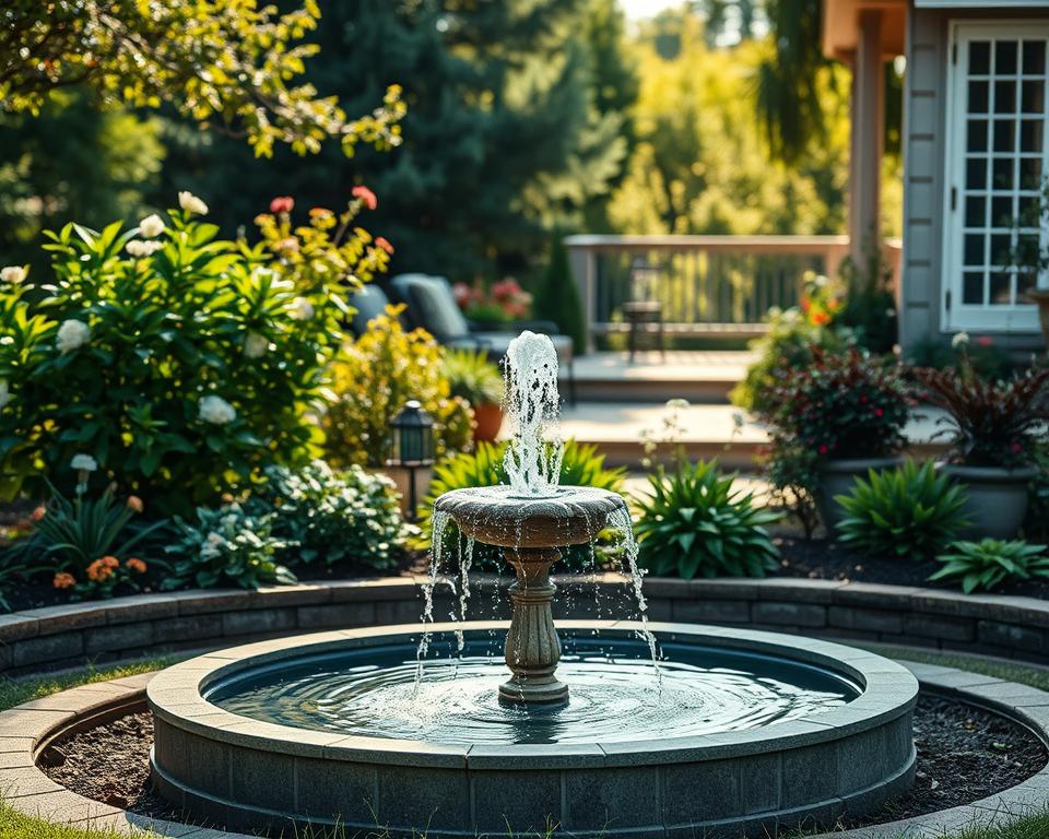 Springbrunnen planen im Garten