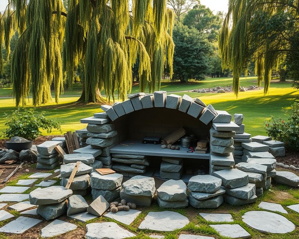 Steingrill Bauanleitung Schritt für Schritt