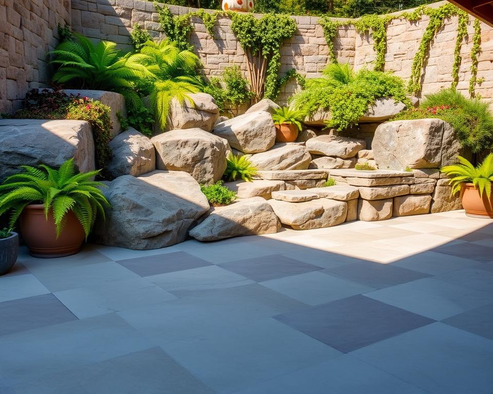 Steinmaterialien für Terrasse