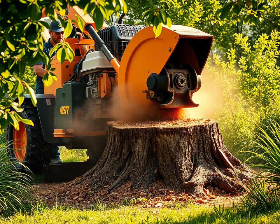 Stumpffräse im Einsatz