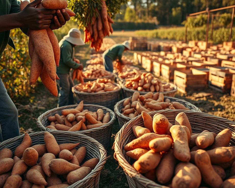 Süßkartoffel Ernte und Lagerung
