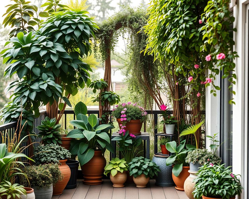 Terrassenbepflanzung mit Pflanzgefäßen