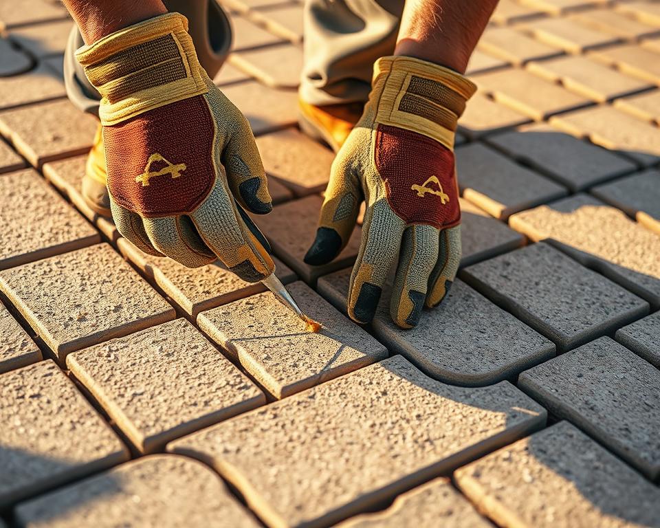 Terrassenplatten verfugen Technik