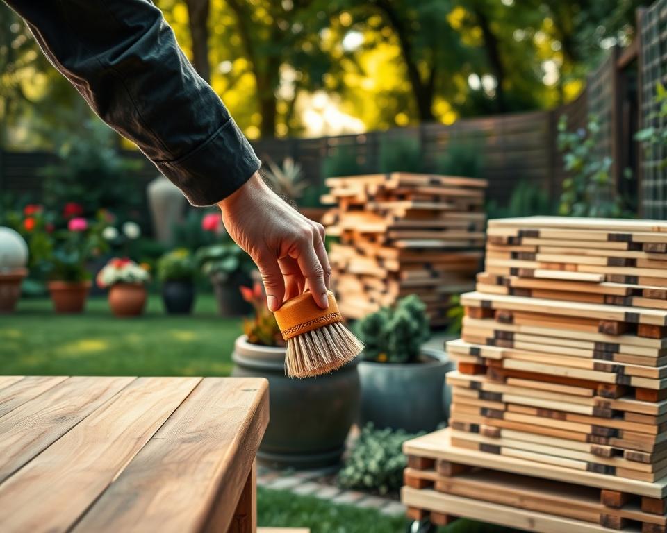 Thermo Holz Pflege im Garten