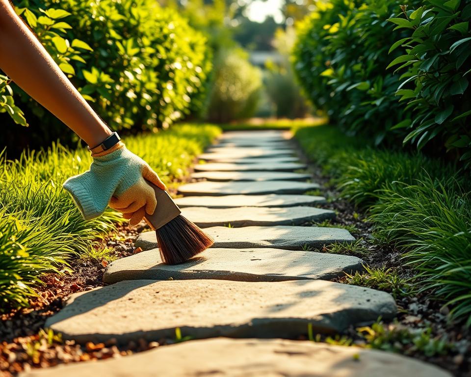 Trittsteine pflegen im Garten