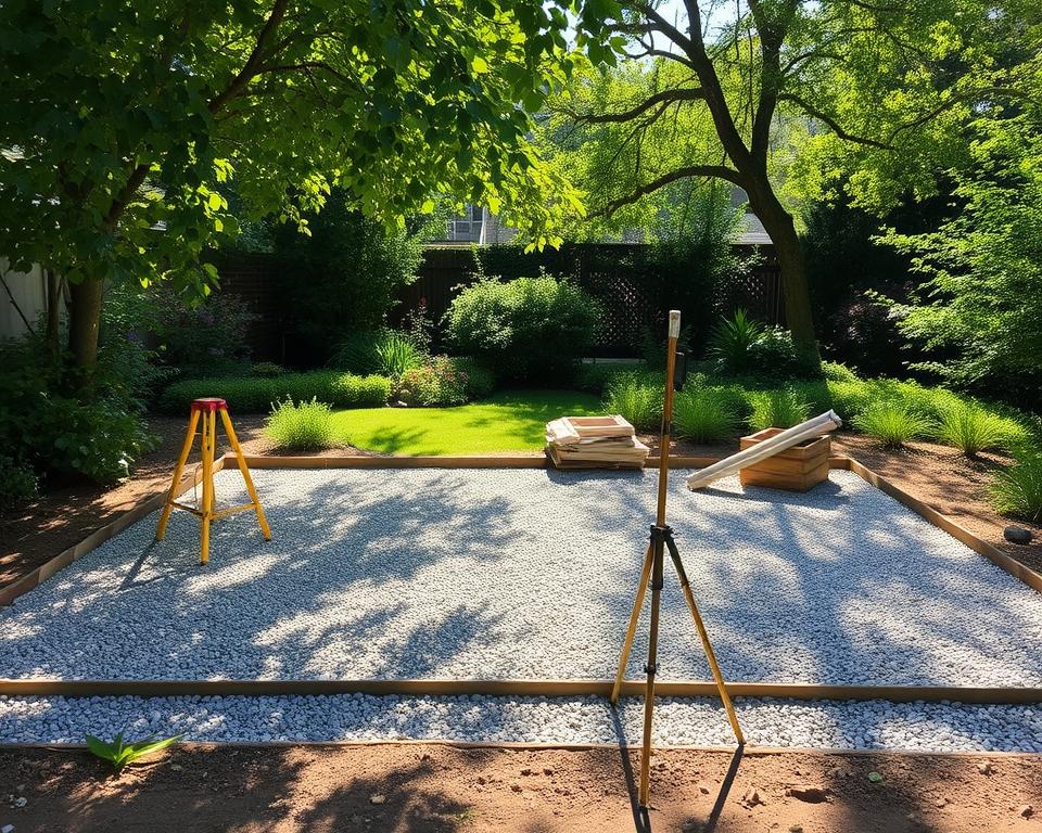 Untergrund für Polygonalplatten vorbereiten