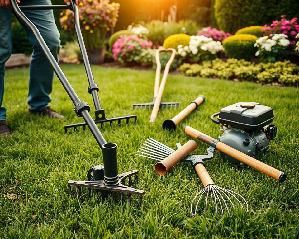 Vertikutieren Technik