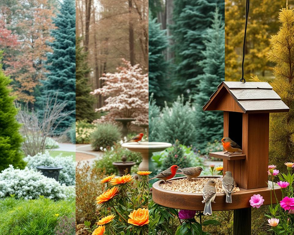 Vogelfütterung im Jahresverlauf