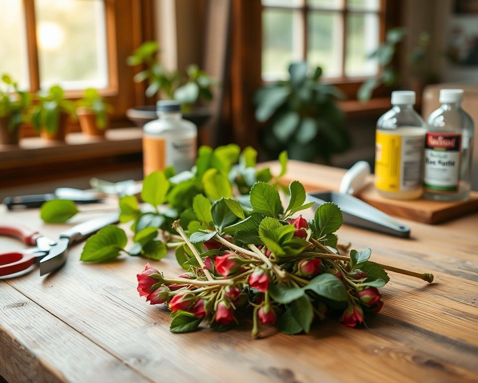 Vorbereitung Rosenstecklinge
