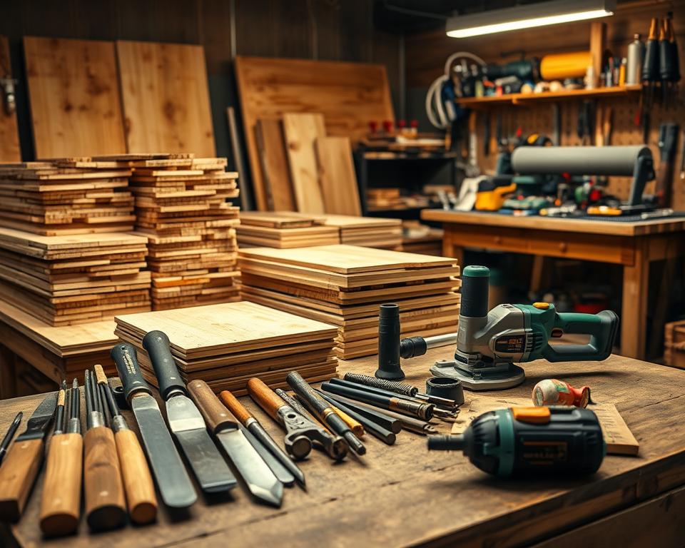 Vordach Materialien und Werkzeuge