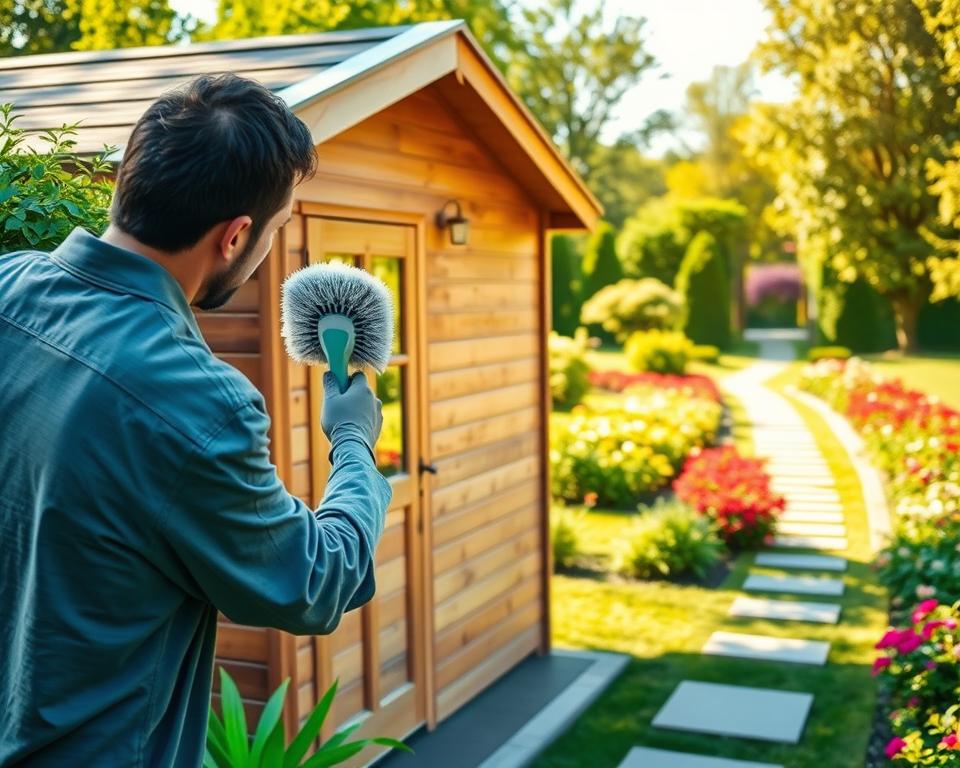 WPC Gartenhaus Reinigung und Wartung