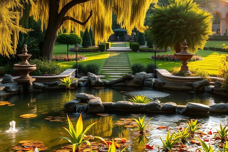 Wasserspiele: schöne Ideen für Teich und Garten