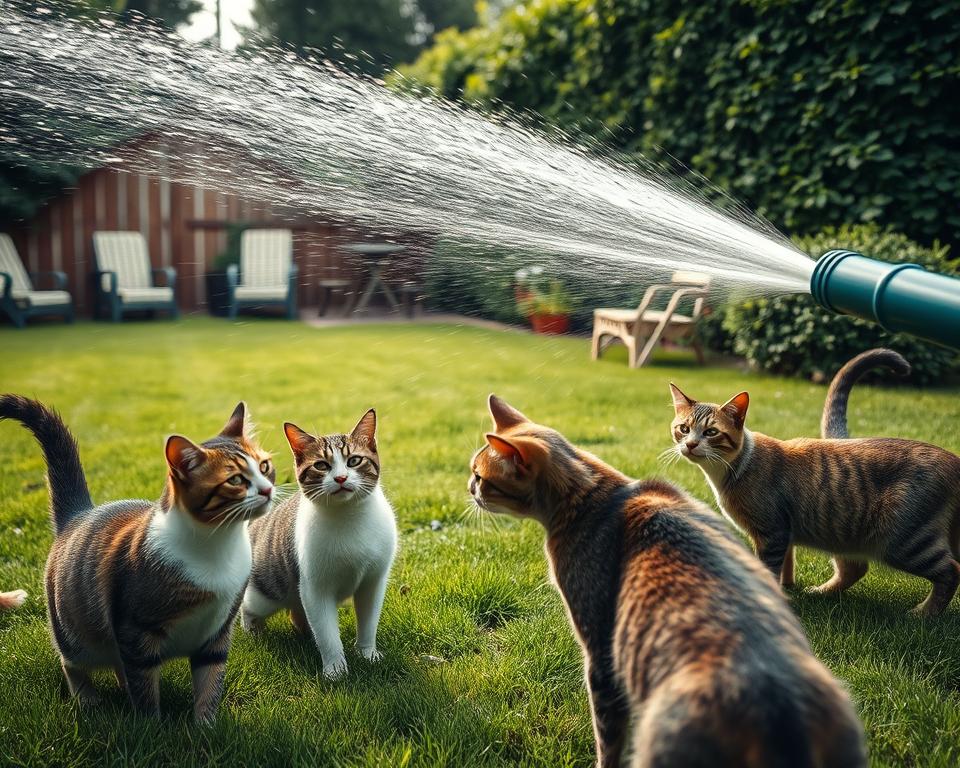 Wassersprenger gegen Katzen