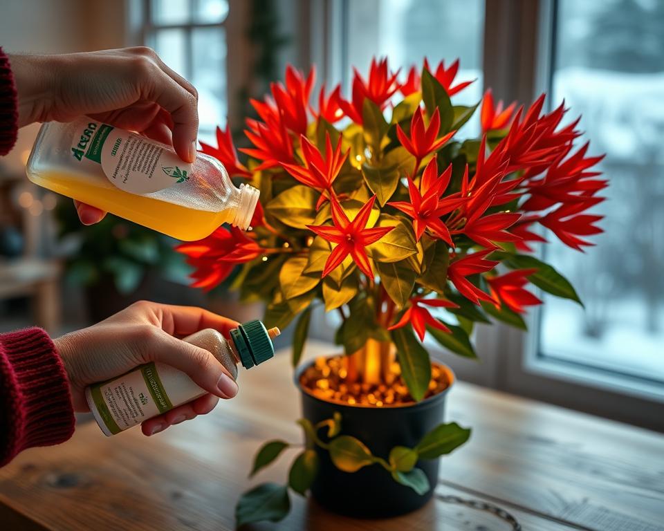 Weihnachtsstern gießen und düngen