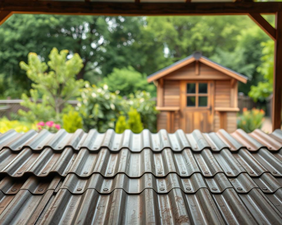 Wellblecharten für Gartenhaus