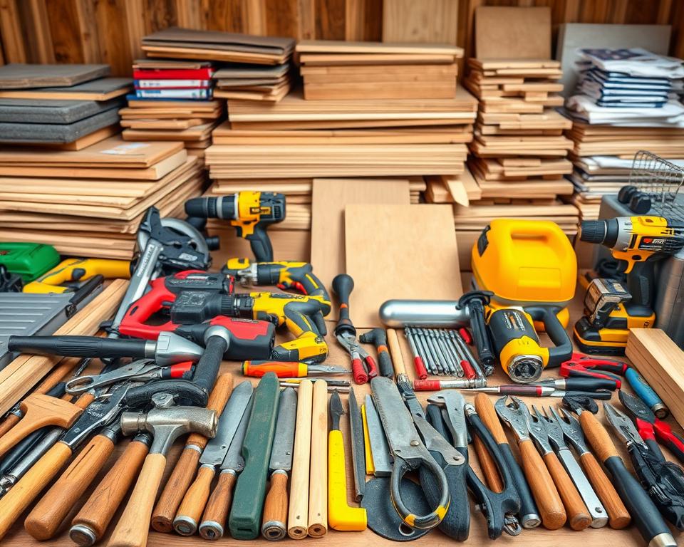 Werkzeuge für Gerätehaus Konstruktion