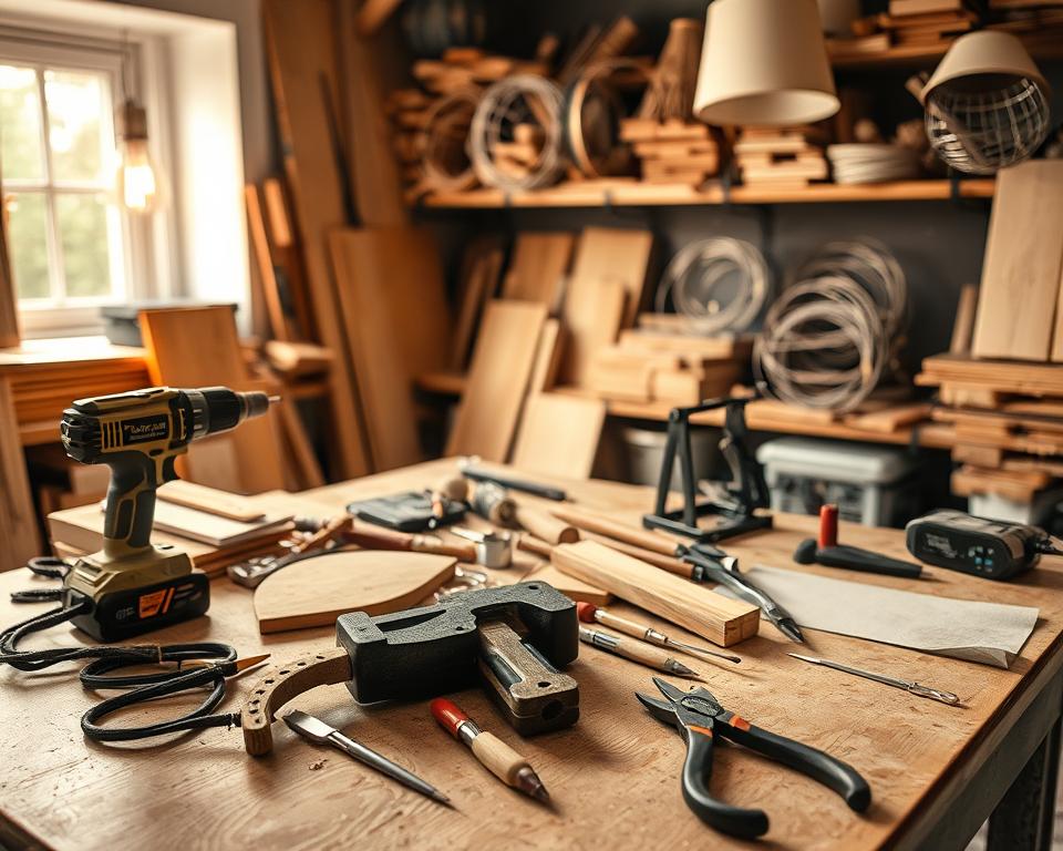 Werkzeuge für Lampenbau