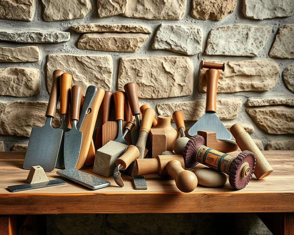 Werkzeuge für Natursteinmauer