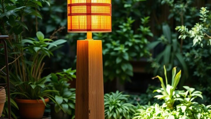 Stehlampe Holz für das Gartenhaus selber bauen