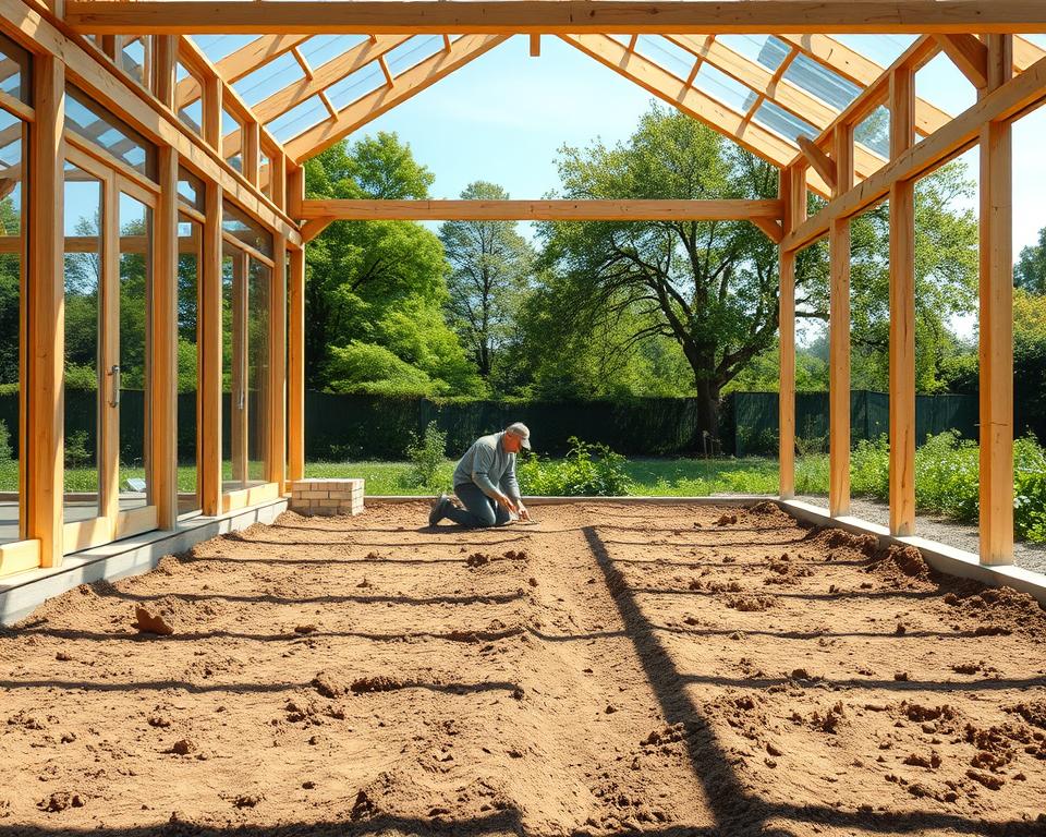 Fundament Orangerie Bodenarbeiten