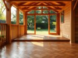 Parkettboden für das Holz-Gartenhaus
