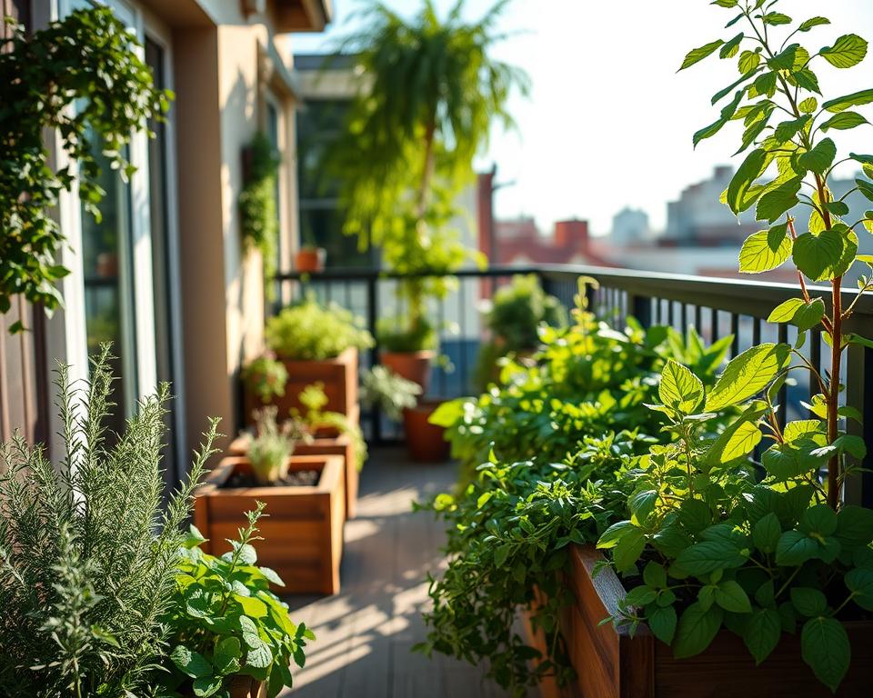 Platzsparende Kräuterbeete für Balkon
