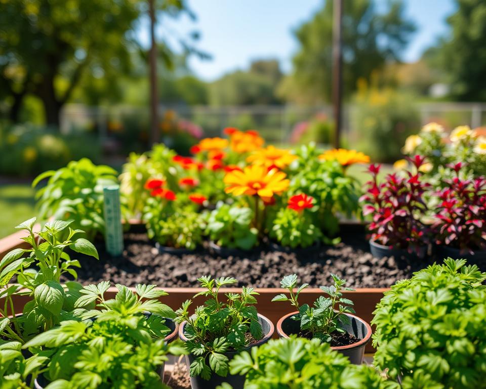 Auswahl verschiedener Kräuter für das Hochbeet