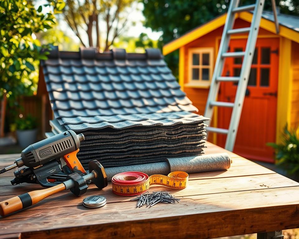 Dachdecker Werkzeug für Gartenhaus-Dachsanierung Dachdecker Werkzeug für Gartenhaus-Dachsanierung