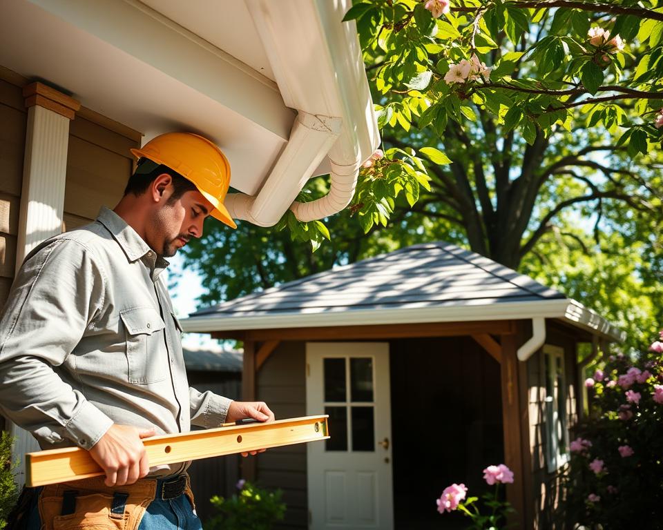 Dachrinne anbringen Gartenhaus Dachrinne anbringen Gartenhaus