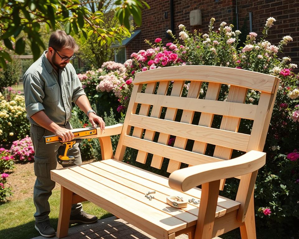 Ergonomische Gartenbank Montage Ergonomische Gartenbank Montage