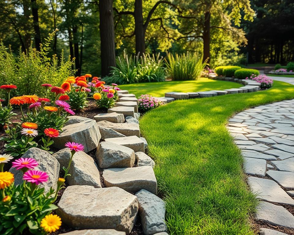 Kreative Gestaltung Rasenkanten