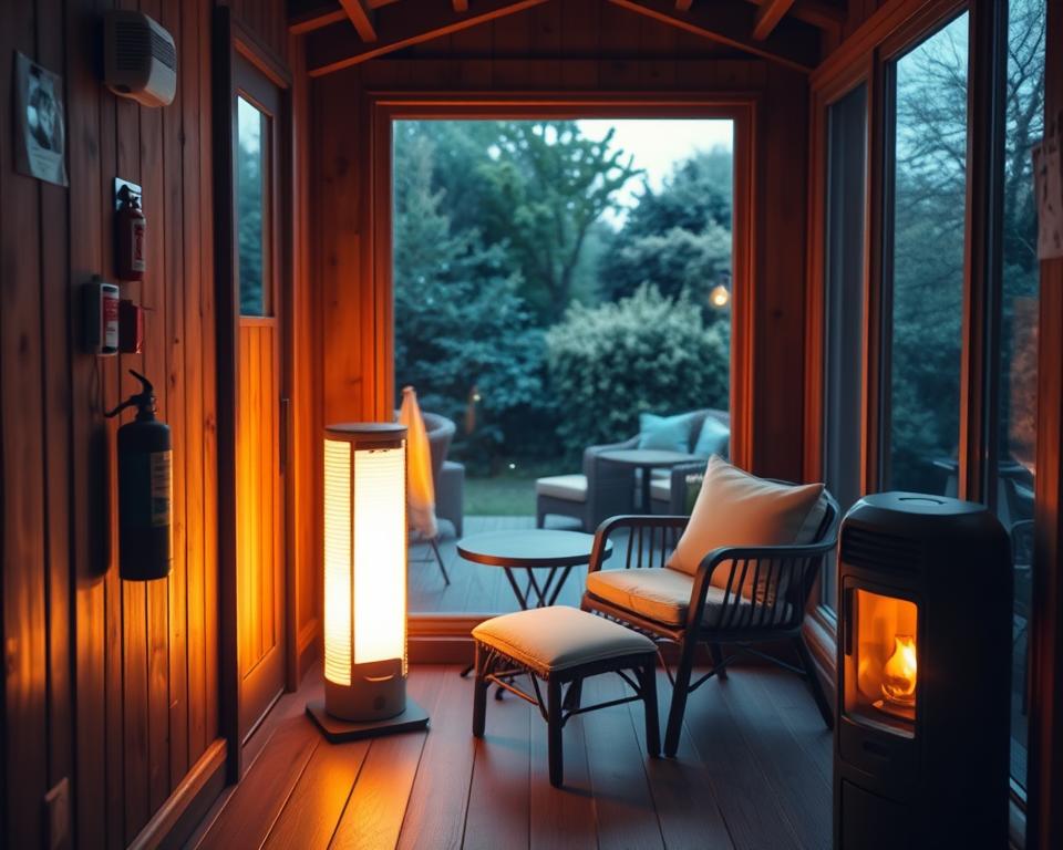 Sicherheit Gartenhaus Heizung