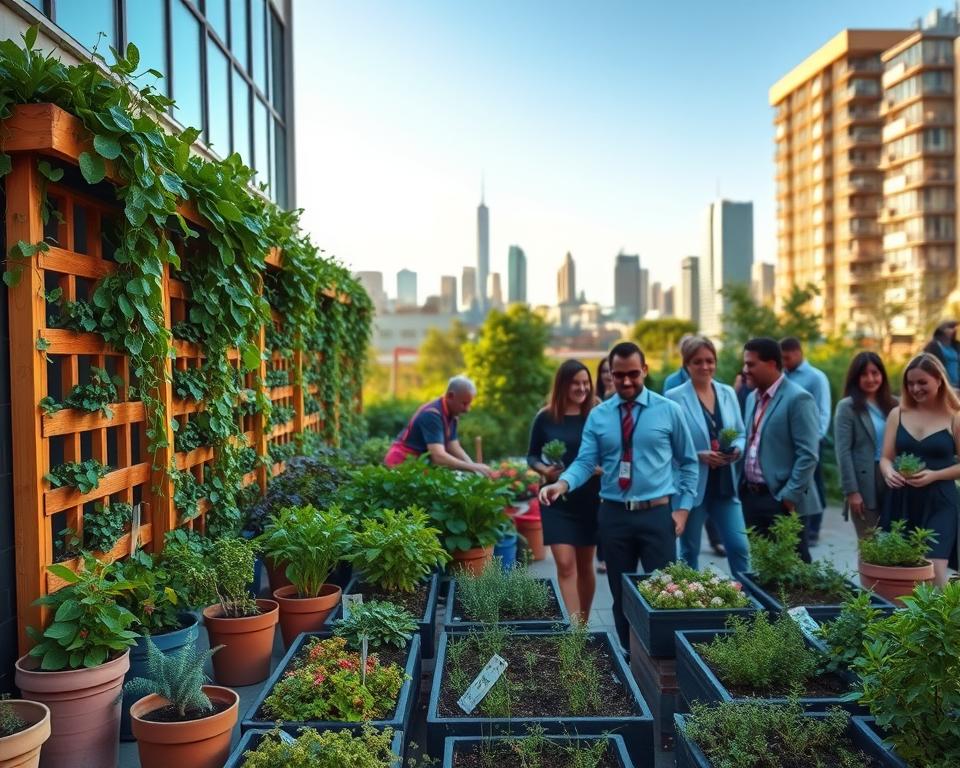 Urban Gardening vertikale Gärten