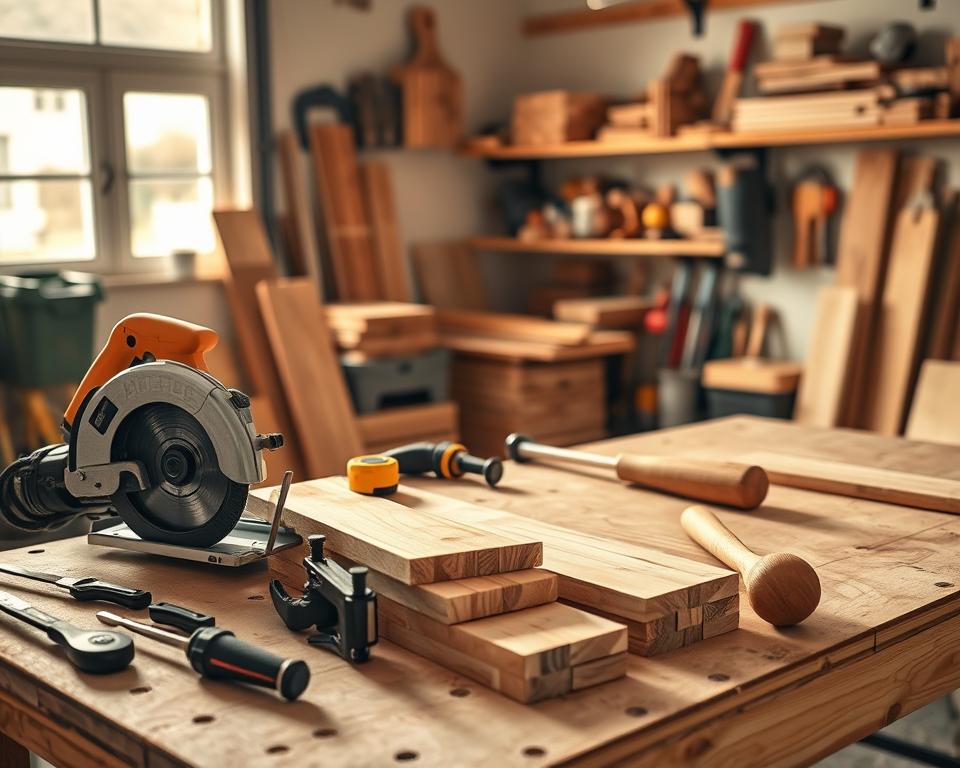 Werkzeug Holzbearbeitung für Gartenbank Werkzeug Holzbearbeitung für Gartenbank