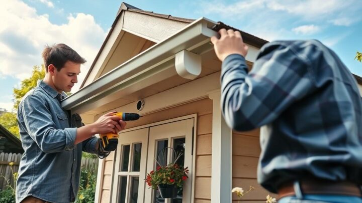 Wie installiert man eine Regenrinne am Gartenhaus