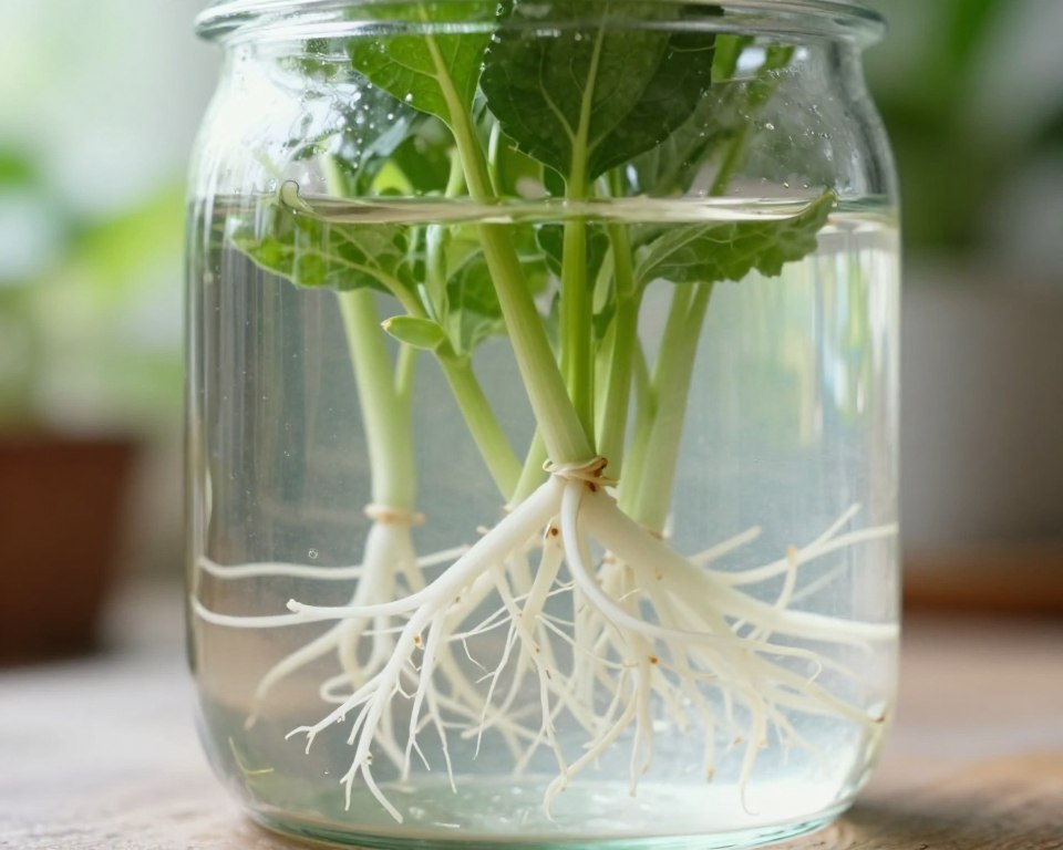 Stecklinge wurzeln im Wasser