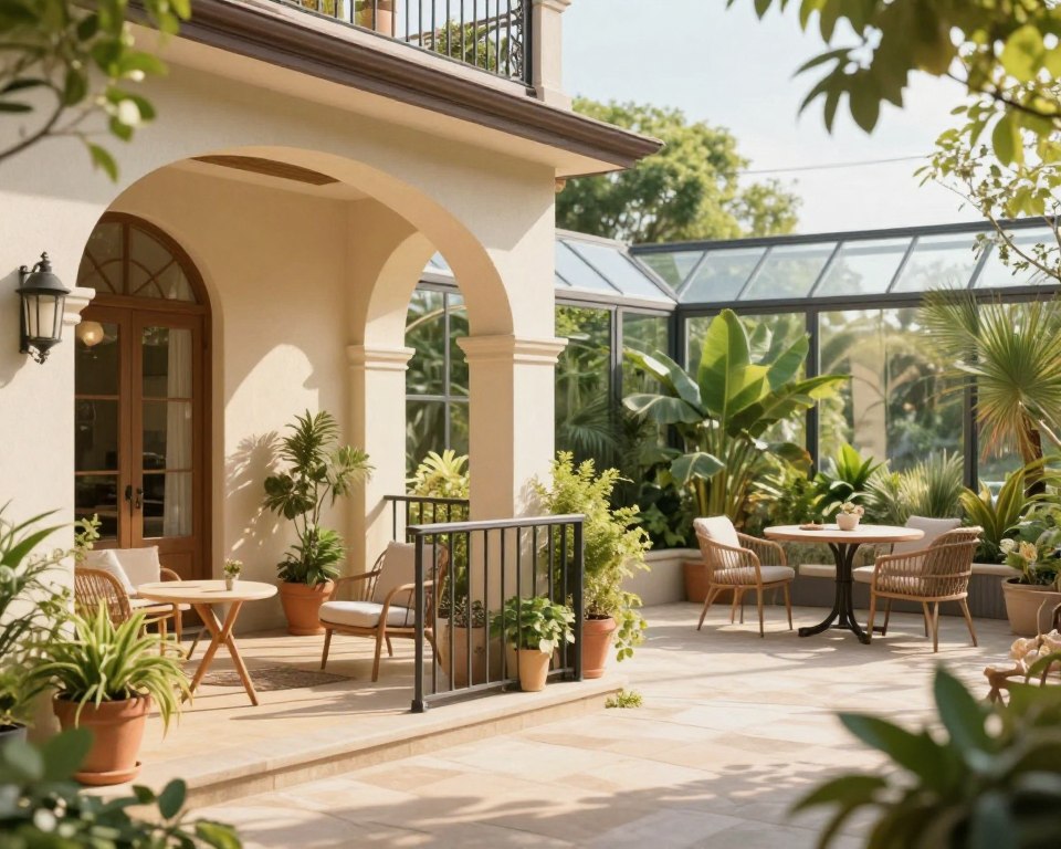 Vergleich von Loggia, Balkon, Terrasse und Wintergarten