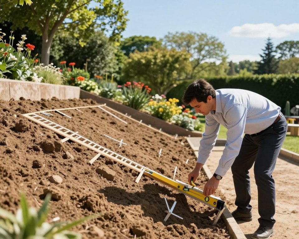 Vermessung und Markierung des Gefälles