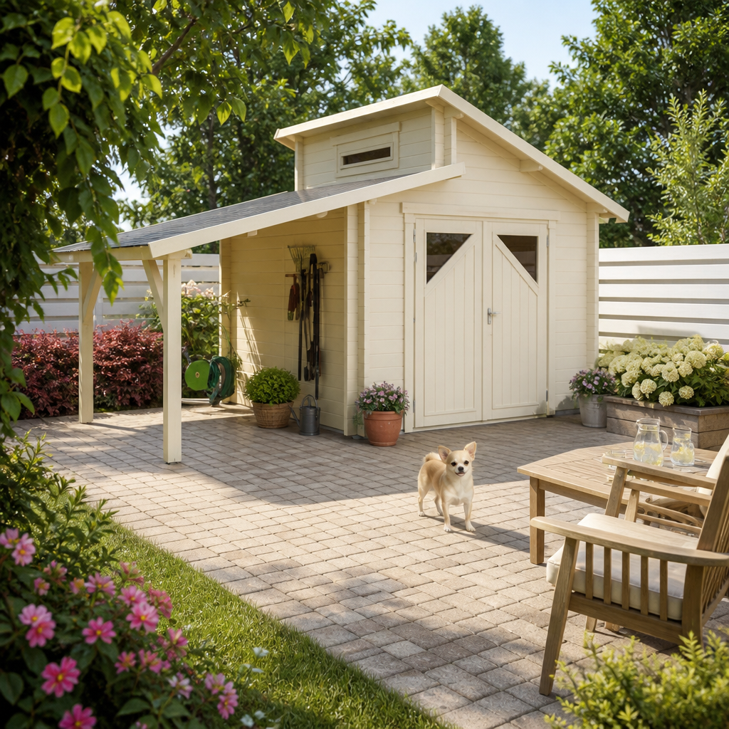 26% reduziert! 4 × 3 m | Gartenlounge Varianta 44 B +SD | Pultdach | Schleppdach | winterfest