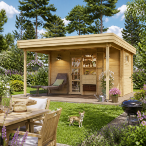 26% reduziert! 5 × 4 m | Gartenlounge Rike 44 | Flachdach | modern | winterfest